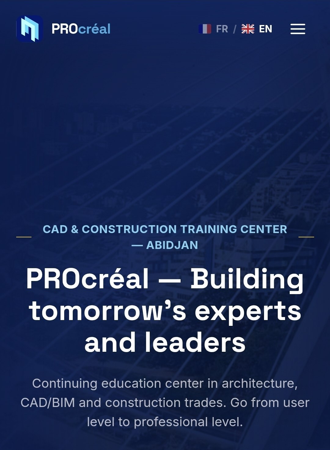 PROcréal CAD & Construction Training Center website preview